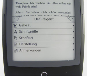 Cybook Odyssey HD Frontlight - eBook Kontextmenü