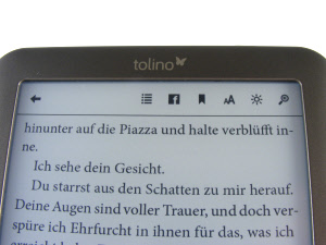 tolino shine: eBook lesen / Einstellungen