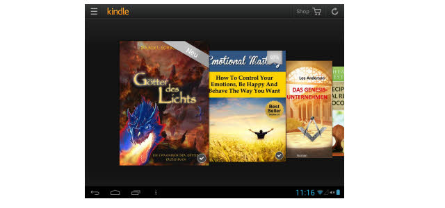 Neue Kindle Lese-App für Android mit schicker Karussell Ansicht