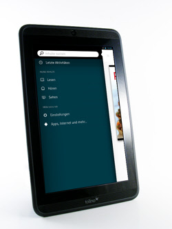 Tolono Tab 7- Tolino App mit Menüleiste