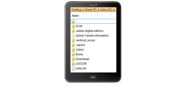 Tolino: Datensicherung und die Verzeichnisse der Tolinos