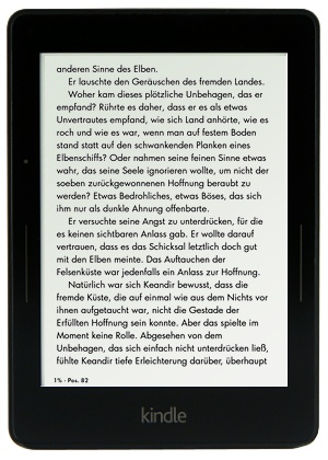 Kindle Voyage mit eBook Leseansicht