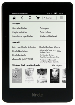 Kindle Shop auf dem Kindle Voyage