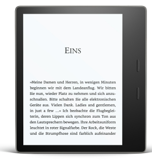 Kindle Oasis 2017 mit Audible Support und Wasserschutz nach IPX8 Frontansicht