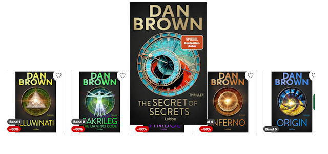 Dan Brown Aktion mit 50% auf viele eBooks plus neu The Secret of Secrets